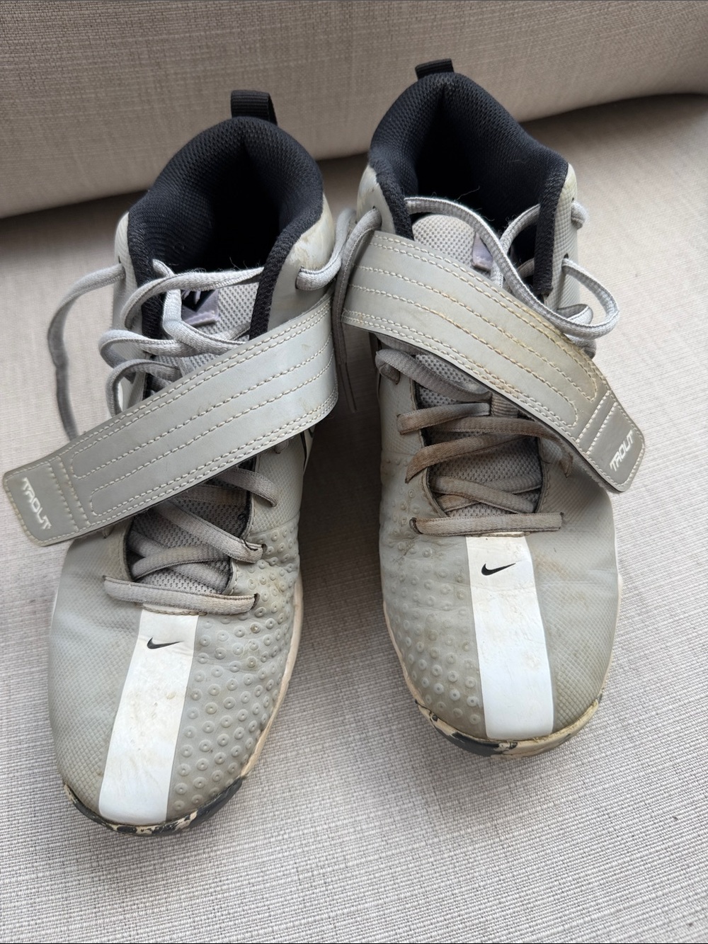 Nike Kids Gray and White Athletic Shoes